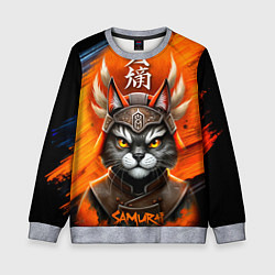 Свитшот детский Cat samurai, цвет: 3D-меланж