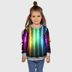 Свитшот детский Светящиеся яркие неоновые полосы в космосе, цвет: 3D-меланж — фото 2