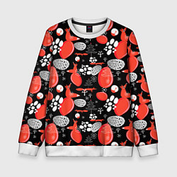 Детский свитшот Лисицы паттерн цветной