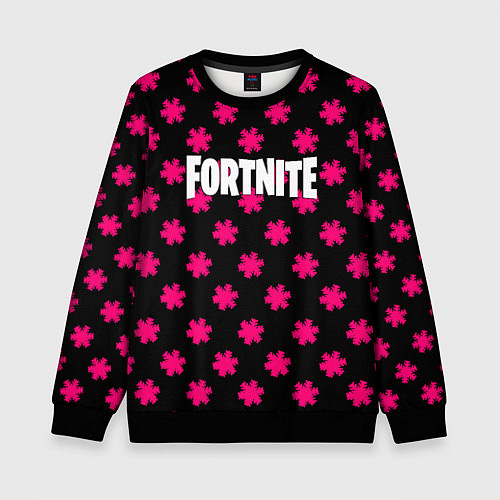 Детский свитшот Fortnite snowflake pattern / 3D-Черный – фото 1