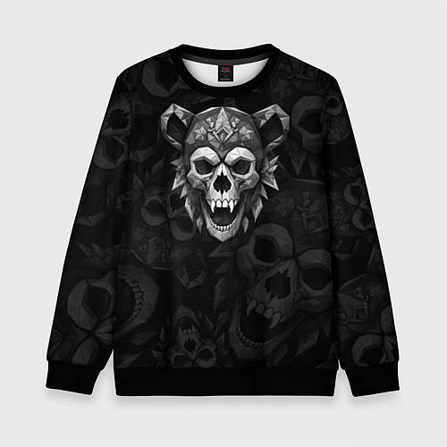 Детский свитшот Череп дикого медведя / 3D-Черный – фото 1