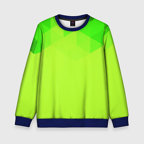 Детский свитшот Кислотная геометрия лайм / 3D-Синий – фото 1