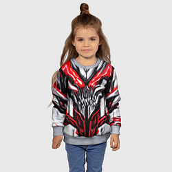 Свитшот детский Абстрактный красный череп, цвет: 3D-меланж — фото 2