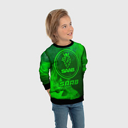 Свитшот детский Saab - green gradient, цвет: 3D-черный — фото 2