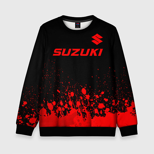Детский свитшот Suzuki - red gradient посередине / 3D-Черный – фото 1