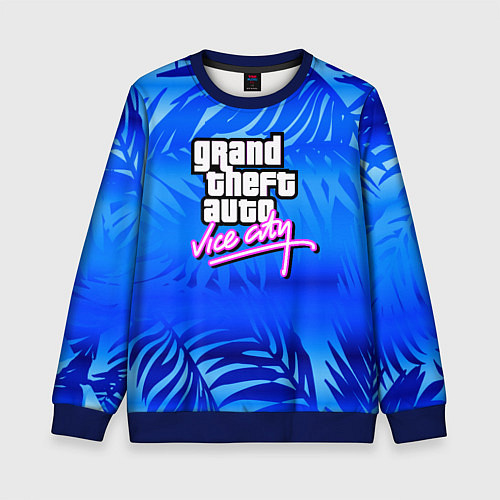 Детский свитшот GTA vice city тропики / 3D-Синий – фото 1
