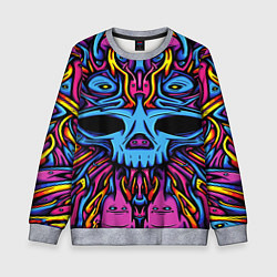 Свитшот детский Skull tatoo steel, цвет: 3D-меланж