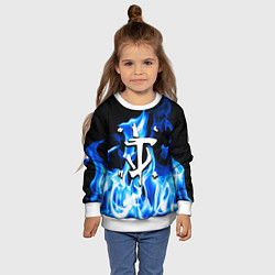 Свитшот детский Doom fire знак, цвет: 3D-белый — фото 2