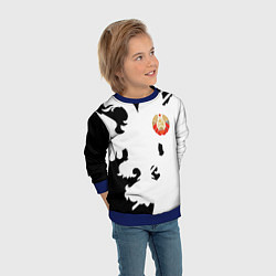 Свитшот детский СССР текстура герб, цвет: 3D-синий — фото 2