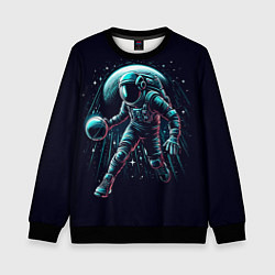 Детский свитшот Космонавт играет в баскетбол