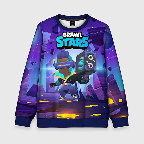 Детский свитшот Brock rgb hacker skin Brawl stars / 3D-Синий – фото 1