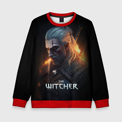 Детский свитшот The Witcher and fire / 3D-Красный – фото 1