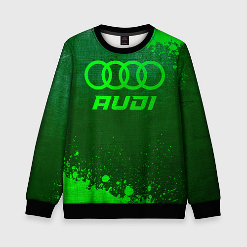 Детский свитшот Audi - green gradient / 3D-Черный – фото 1