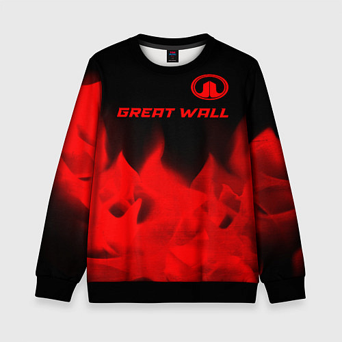 Детский свитшот Great Wall - red gradient посередине / 3D-Черный – фото 1