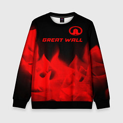 Свитшот детский Great Wall - red gradient посередине, цвет: 3D-черный