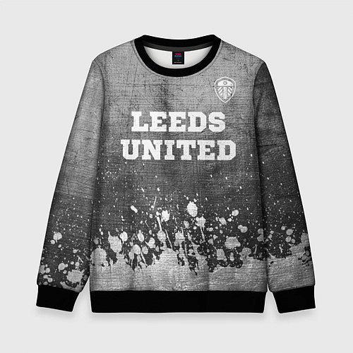 Детский свитшот Leeds United - grey gradient посередине / 3D-Черный – фото 1