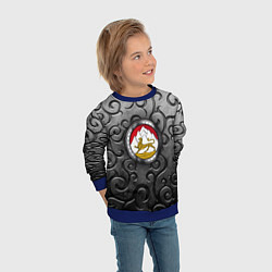 Свитшот детский Металический орнамент и герб Осетии, цвет: 3D-синий — фото 2