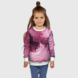 Свитшот детский Розовые краски, цвет: 3D-белый — фото 2