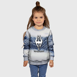 Свитшот детский Cкайрим зима, цвет: 3D-меланж — фото 2