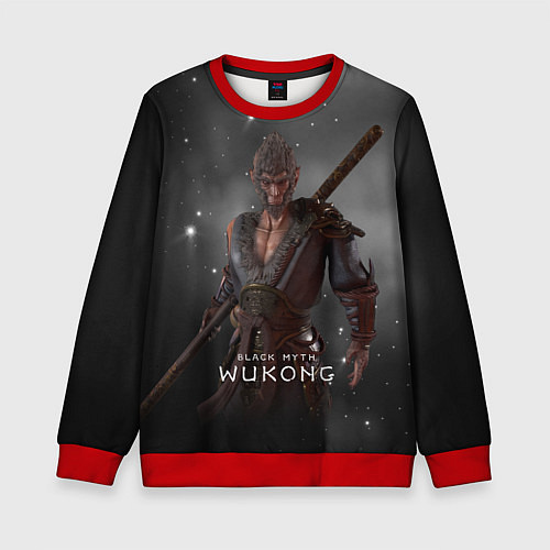 Детский свитшот Король обезьян Black Myth Wukong / 3D-Красный – фото 1