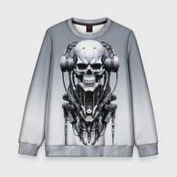 Свитшот детский Cool cyber skull - ai art fantasy, цвет: 3D-меланж