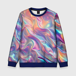 Свитшот детский Перламутровый голографический градиент, цвет: 3D-синий