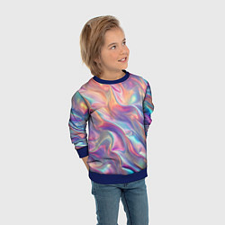 Свитшот детский Перламутровый голографический градиент, цвет: 3D-синий — фото 2