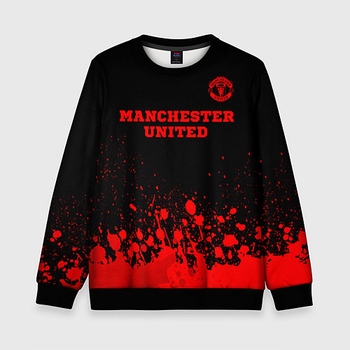 Детский свитшот Manchester United - red gradient посередине / 3D-Черный – фото 1