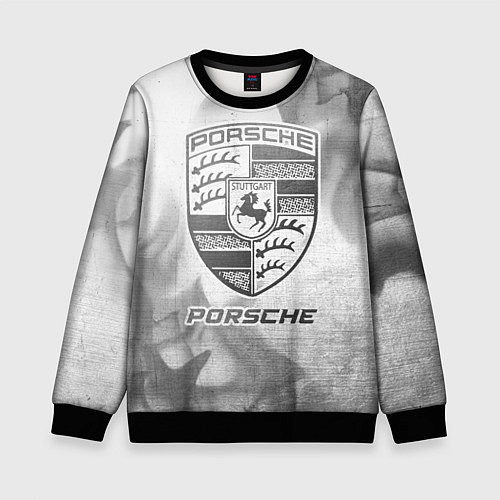 Детский свитшот Porsche - white gradient / 3D-Черный – фото 1