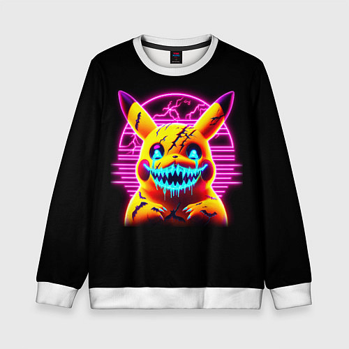 Детский свитшот Terrible Pikachu - halloween fantasy / 3D-Белый – фото 1
