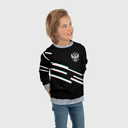 Свитшот детский Полосы герб спорт, цвет: 3D-меланж — фото 2