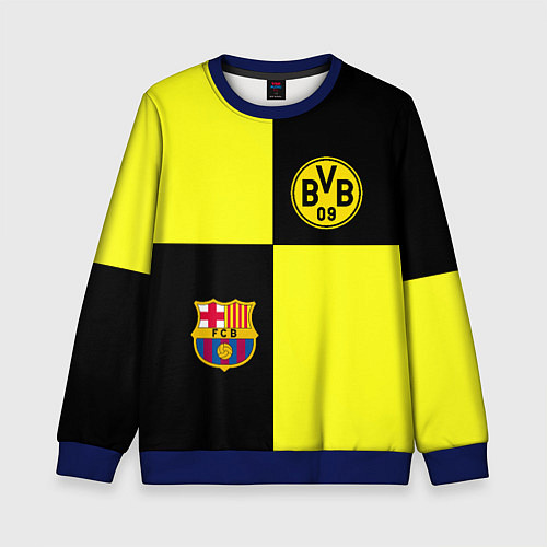 Детский свитшот Barcelona x Borussia / 3D-Синий – фото 1
