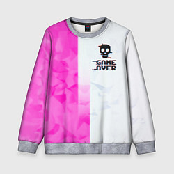 Свитшот детский Game over pink abstraction, цвет: 3D-меланж