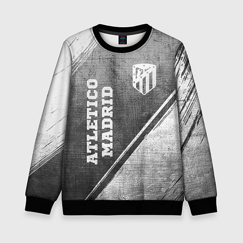 Детский свитшот Atletico Madrid - grey gradient вертикально / 3D-Черный – фото 1