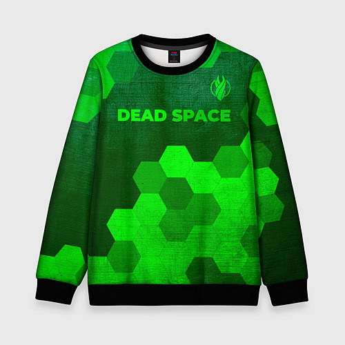 Детский свитшот Dead Space - green gradient посередине / 3D-Черный – фото 1