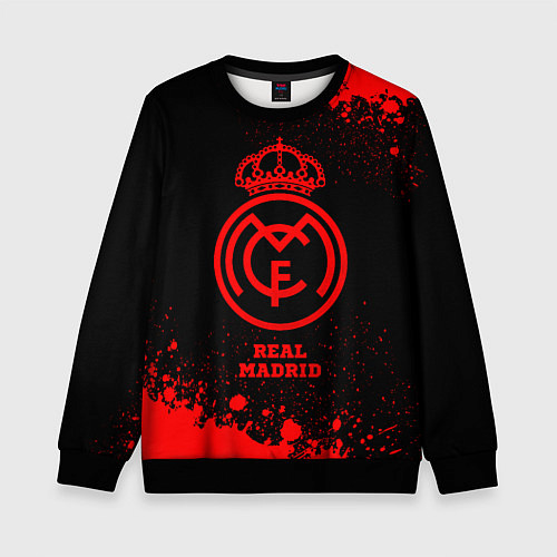 Детский свитшот Real Madrid - red gradient / 3D-Черный – фото 1