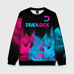 Свитшот детский Deadlock - neon gradient посередине, цвет: 3D-черный