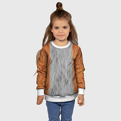 Свитшот детский Мех рыжей лисы, цвет: 3D-белый — фото 2
