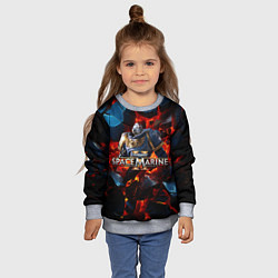 Свитшот детский Warhammer 40000 space marine 2 ультрамарин в броне, цвет: 3D-меланж — фото 2