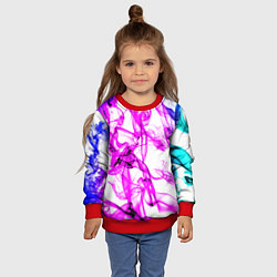 Свитшот детский Дым неоновый вейп, цвет: 3D-красный — фото 2