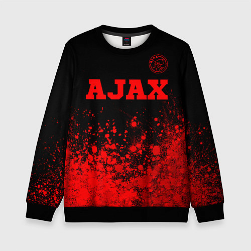 Детский свитшот Ajax - red gradient посередине / 3D-Черный – фото 1