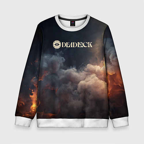 Детский свитшот Deadlock лого и туман / 3D-Белый – фото 1