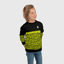 Свитшот детский BTS pattern kpop, цвет: 3D-черный — фото 2