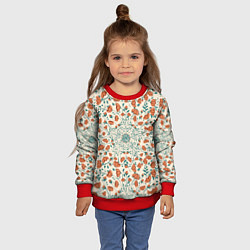 Свитшот детский Цветочный узор калейдоскоп, цвет: 3D-красный — фото 2