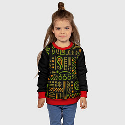 Свитшот детский Абстрактный этнический орнамент, цвет: 3D-красный — фото 2