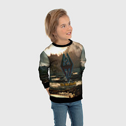 Свитшот детский Skyrim logo природа, цвет: 3D-черный — фото 2