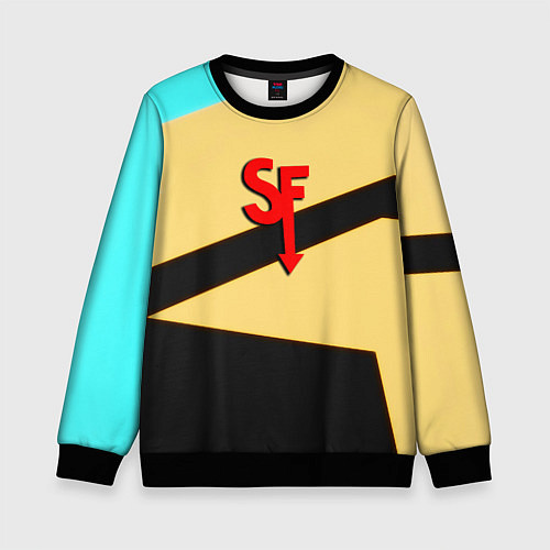 Детский свитшот Салли фейс геометрия / 3D-Черный – фото 1