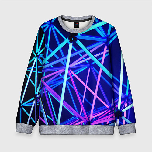 Детский свитшот Неоновая текстура геометрия / 3D-Меланж – фото 1