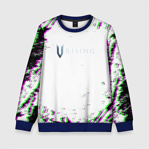 Детский свитшот Vrising глитч краски / 3D-Синий – фото 1