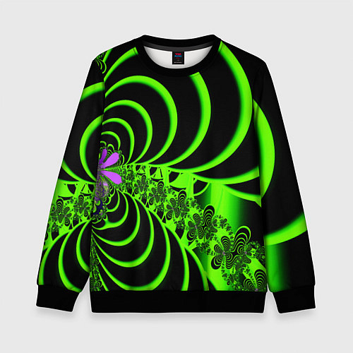 Детский свитшот Оптические иллюзии абстракция / 3D-Черный – фото 1